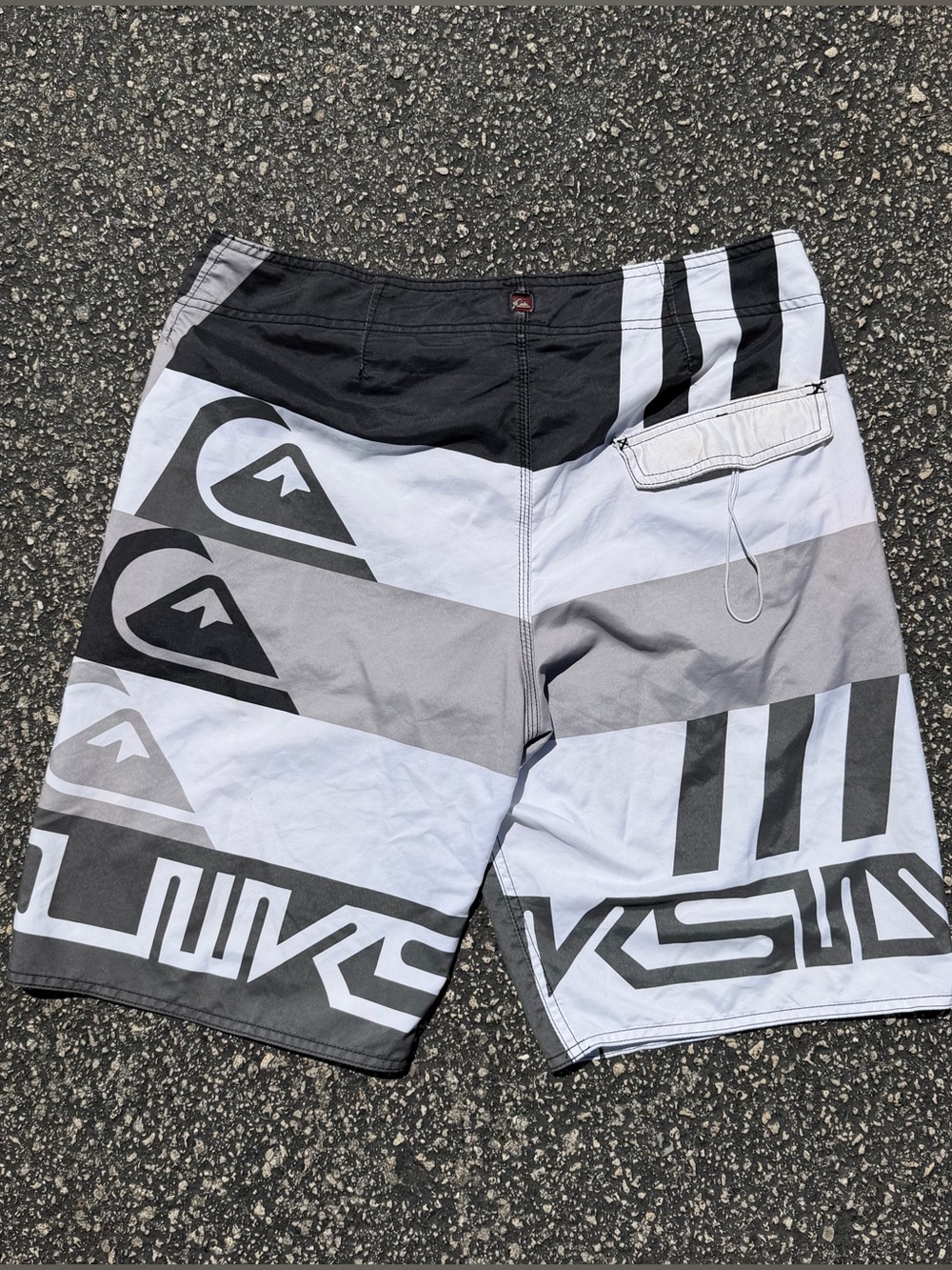 Quiksilver Board Shorts
Black, white, and gray geometric pattern
